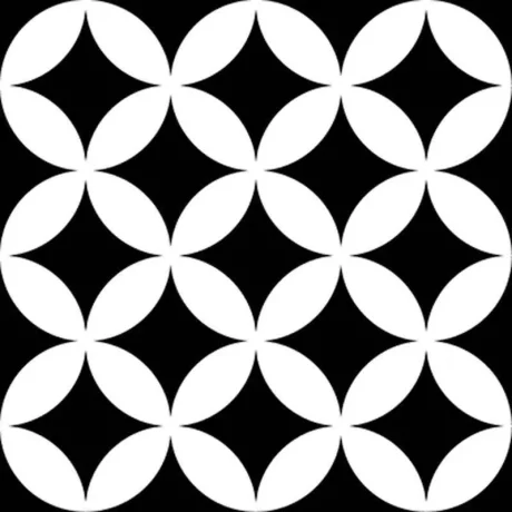 District Circles Black 20x20cm